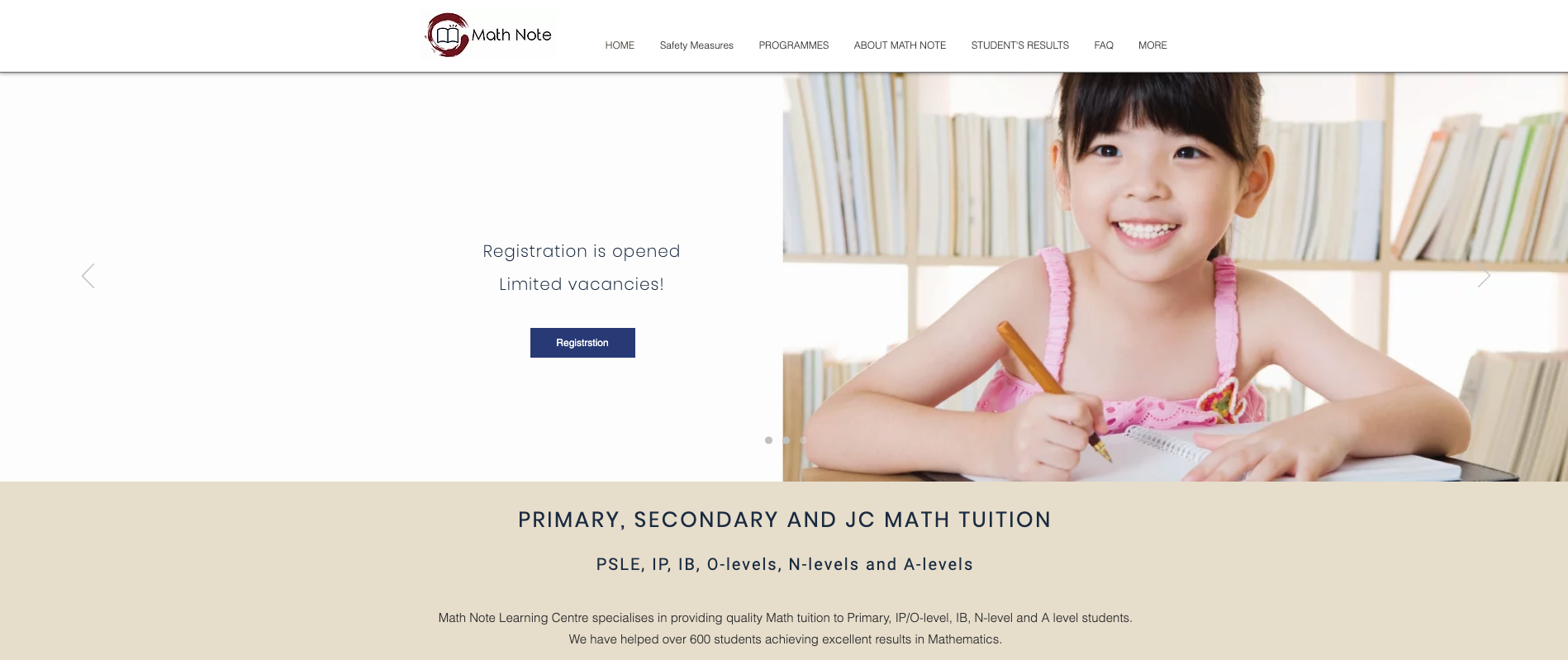 Math Note Primary School Tuition